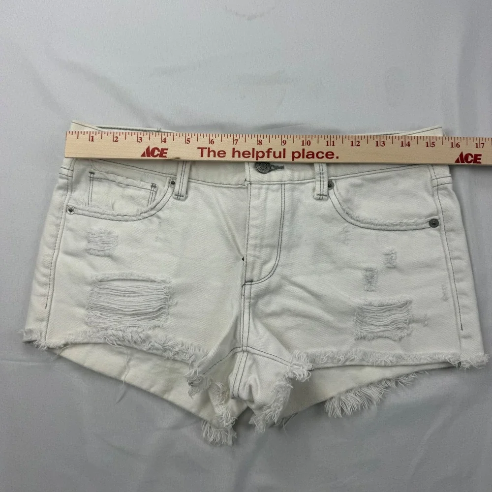 Lucky Brand The Cut Off Shorts Womens 2/26 White Distressed Frayed Denim 7WD1066